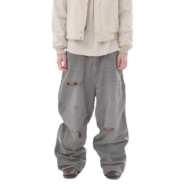 구매글) VTG CHECK MATE PANTS - MOSS