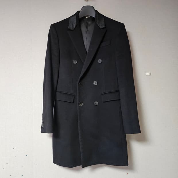 시스템옴므(SYSTEM) 슬림 더블코트 블랙