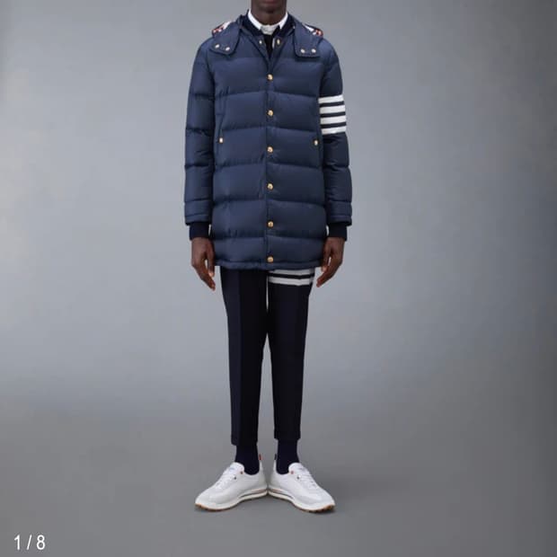 톰브라운 사선완장 매트 나일론 후드퍠딩(2/오케이몰정품)