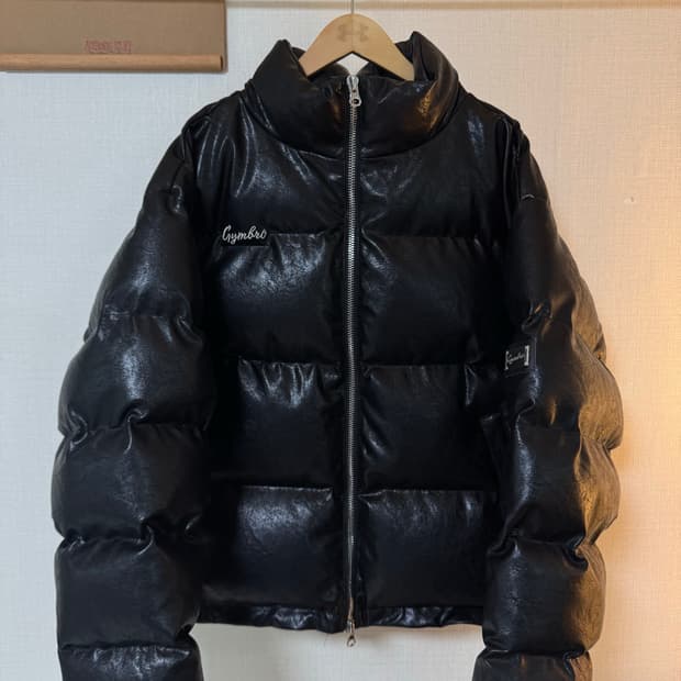 [2XL]짐브로 GBRO 헤비레더 숏패딩 블랙