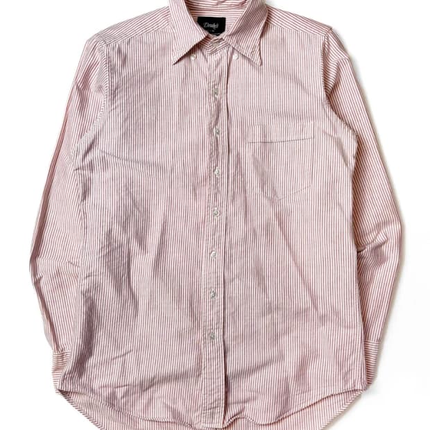 드레익스 잉글랜드 코튼 스트라이프 포켓 셔츠 PN5715