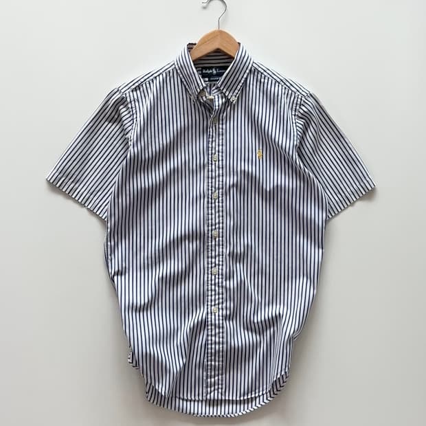 Polo Ralph Lauren 블루 스트라이프 반팔 셔츠 S