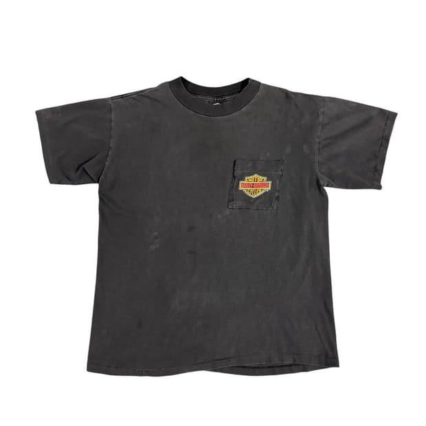 빈티지 90s Harley Davidson 할리데이비슨 포켓 로고 티셔츠