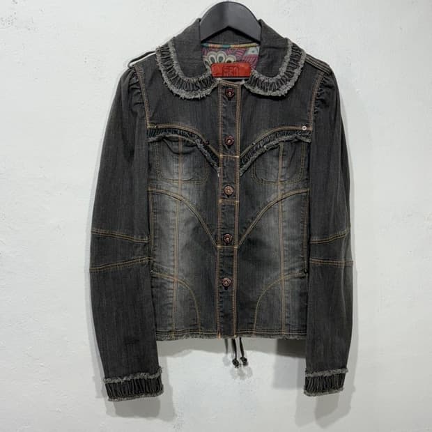 HIROKO KOSHINO Frill Denim Jacket 