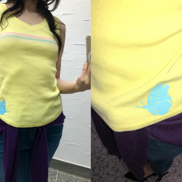 butterfly printing sleeveless