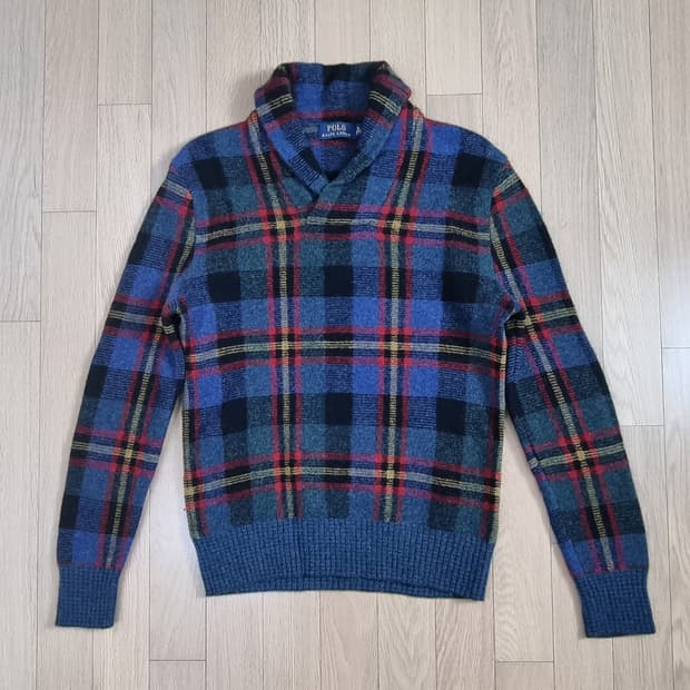 폴로랄프로렌 숄카라 ,가죽패치 양모100 니트 M _ 여성,실측확인