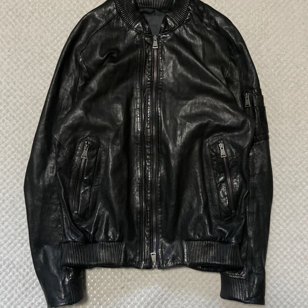 AND Z 웨스턴 무드 2WAY 램스킨 양가죽 바이커 레더 자켓