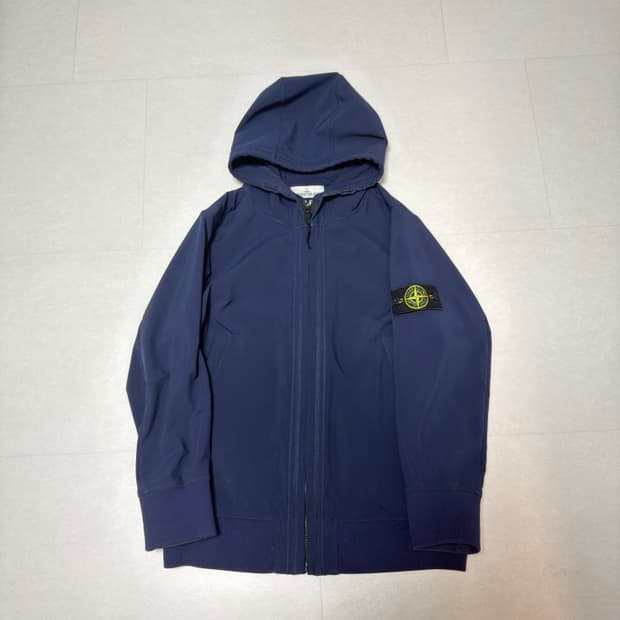 [표기XL 실측 L] 스톤아일랜드 라이트 소프트쉘 바람막이 자켓 블루