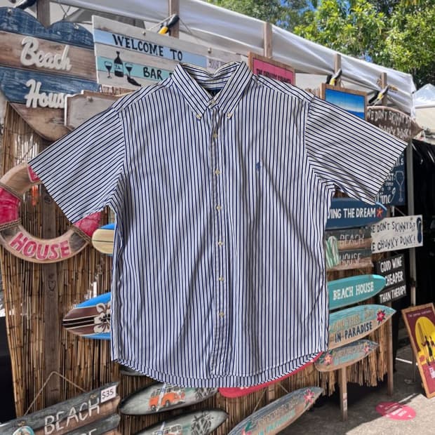 폴로랄프로렌 스트라이프 반팔 셔츠 (Man XL)