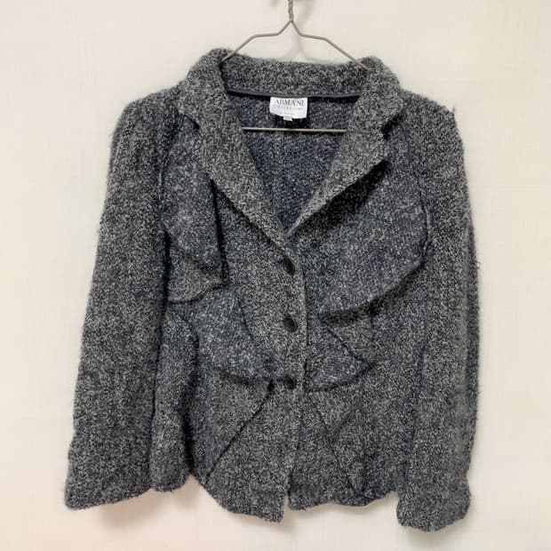 아르마니 콜레지오니 이태리 정품 프릴 알파카 울 자켓 트위드 느낌 4