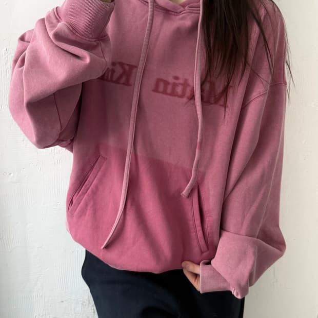 Matin Kim 마뗑킴 피그먼트 핑크 후드티