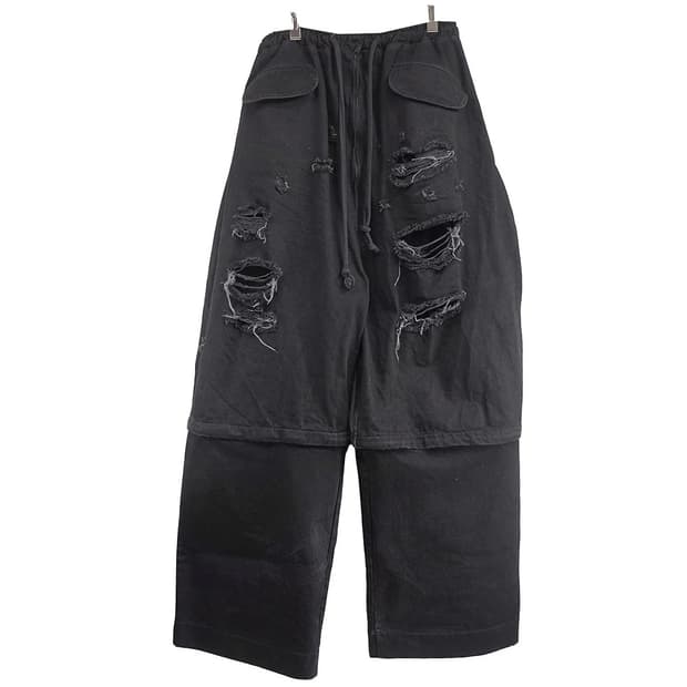 YORI SPORT 와이드 데님 팬츠 Zip 