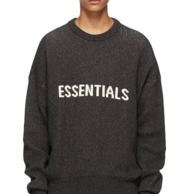 피오갓 에센셜 니트 블랙 멜란지 L