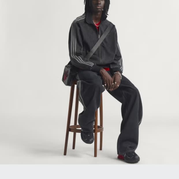 아디다스 아디컬러 데님 파이어버드 트랙 탑 L