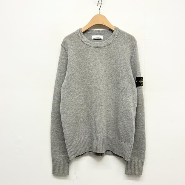 스톤아일랜드 그레이 울 니트 스웨터 