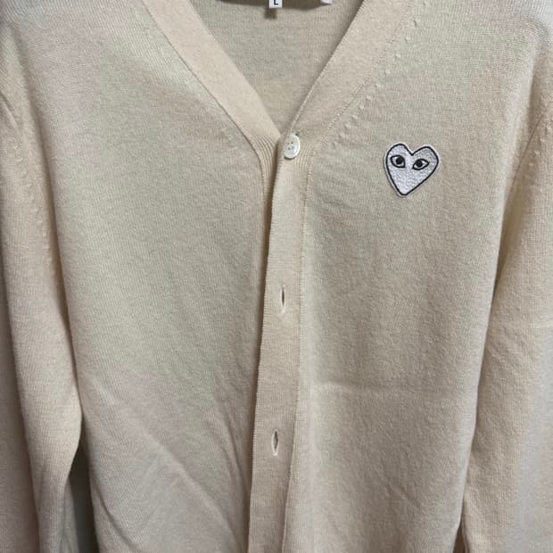 꼼데가르송 아이보리 가디건