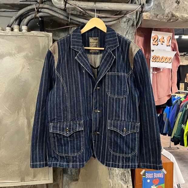 빈티지 스트라이프 엔지니어드 진 데님 자켓 #csz3010