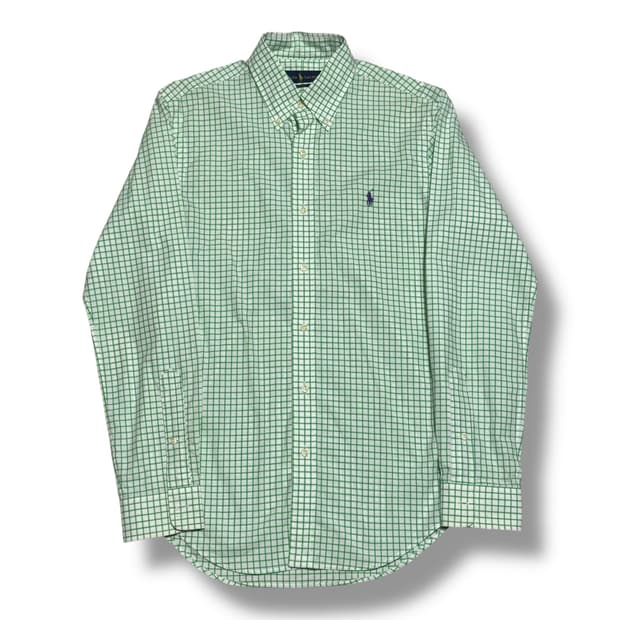 Polo Ralph Lauren 슬림핏 그린 체크 셔츠