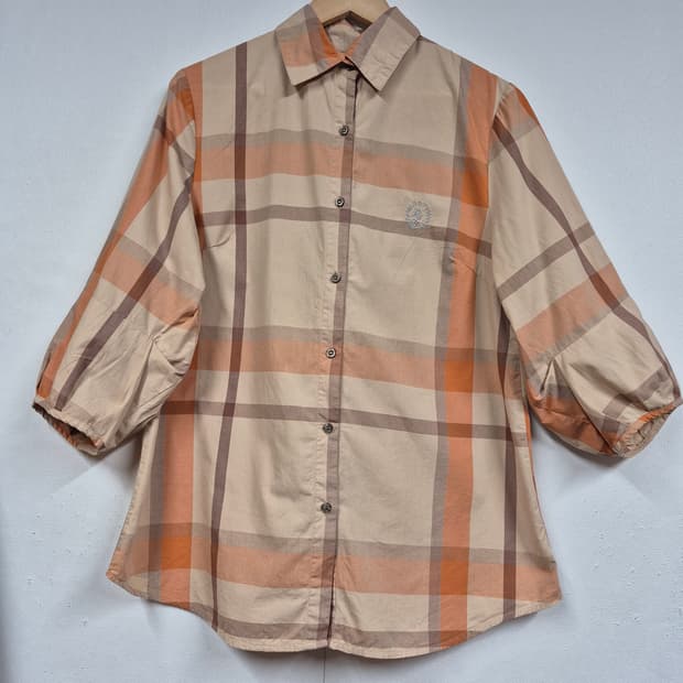 체크 루즈 블라우스