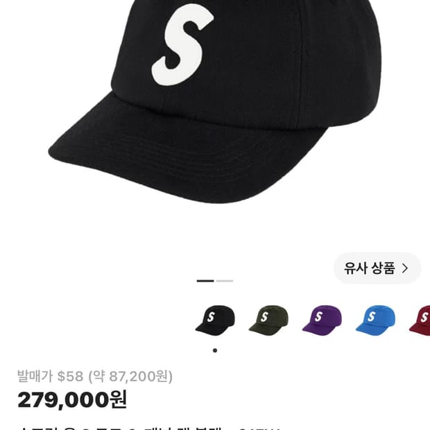 Supreme Wool S Logo 6-Panel Black (21FW)