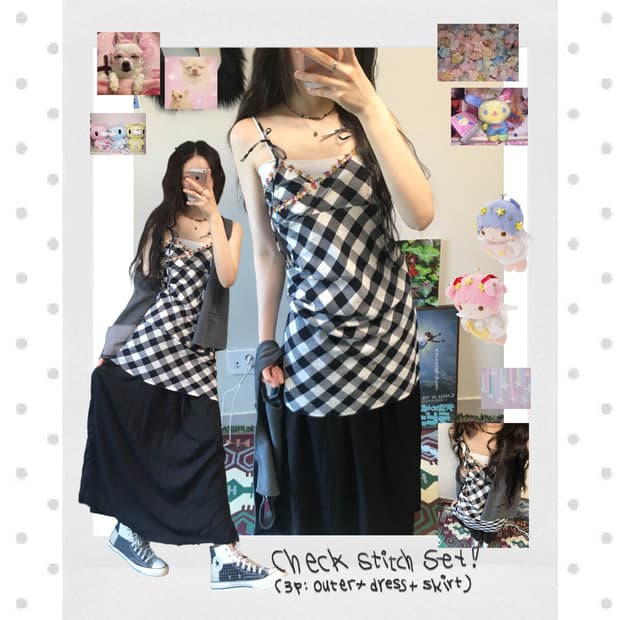 check stitch set (3ps)