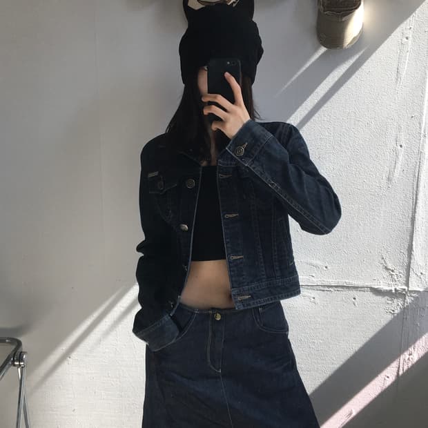 빈폴 크롭 데님자켓