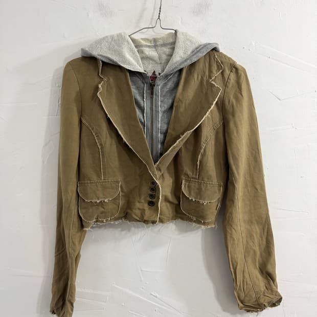 Cecil mcbee layered crop jacket