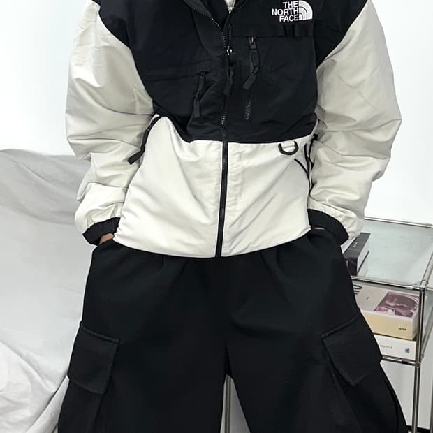 노스페이스 화이트 데날리 윈드 자켓 XL
