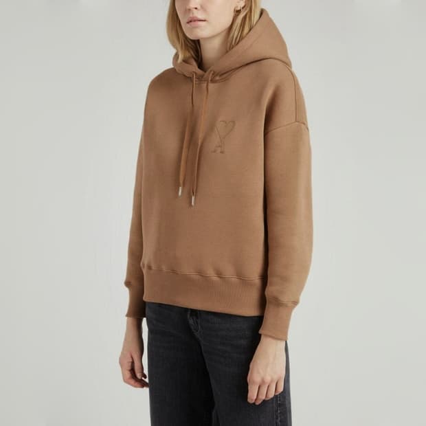 아미 AMI 하트 로고 자수 기모 후드