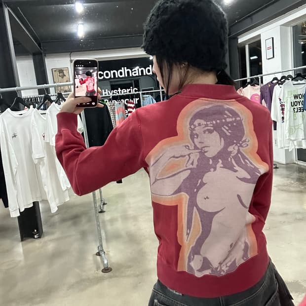 히스테릭글래머 히스걸 프린팅 투웨이 집업