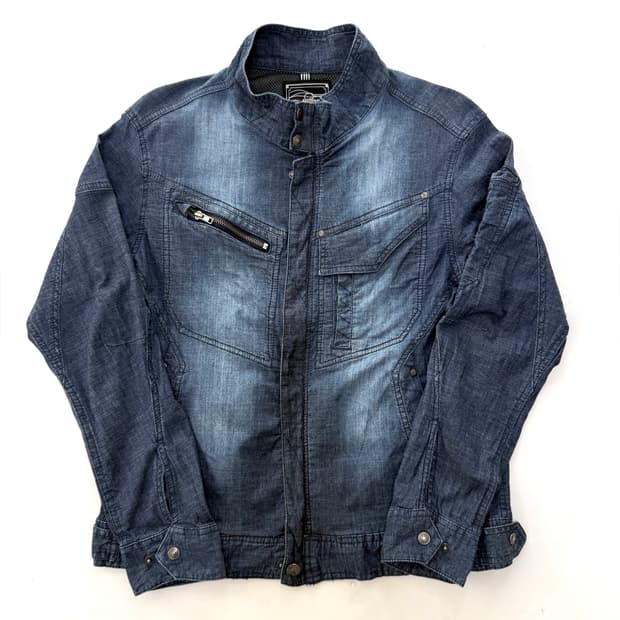 필드코어(FieldCore) 에어로 스트레치 인디고 데님 집업