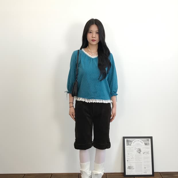 Livre Claire Cotton Dotted Blouses Top