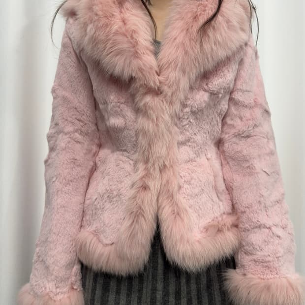 etoile selection pink rabbit fur jacket