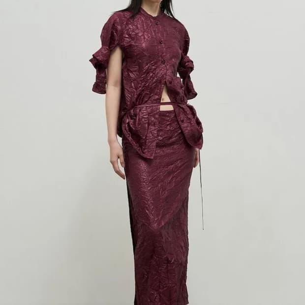 Gelato Wrap Long Skirt Red