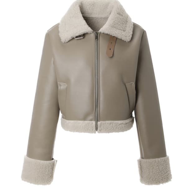 카키포인트 미니 무스탕 베이지