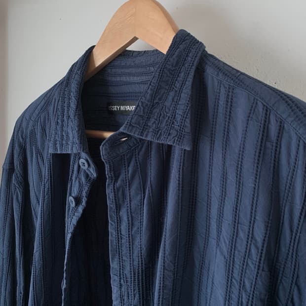 issey miyake men 링클 가공 클링클 셔츠