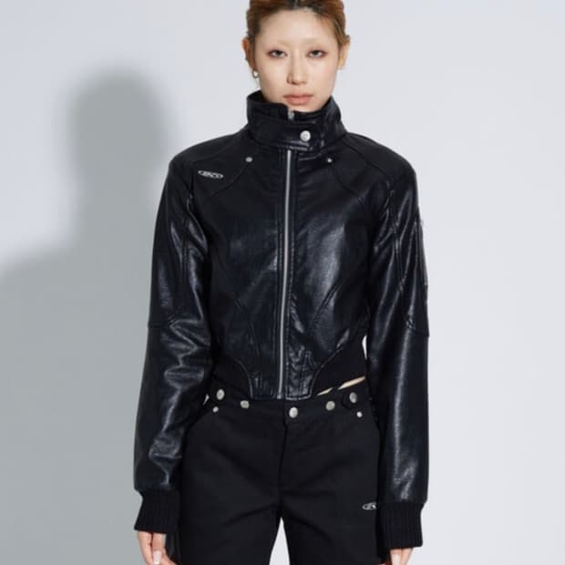 카시코 Faux leather biker jacket