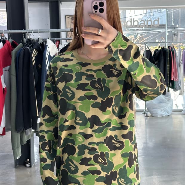 베이프 ABC 카모 롱슬리브 녹계