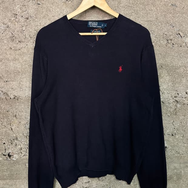 폴로 랄프로렌 네이비 브이넥 니트 L