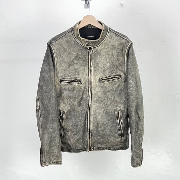 엘 옴므  카페레이서 카우하이드 싱글 바이커 자켓