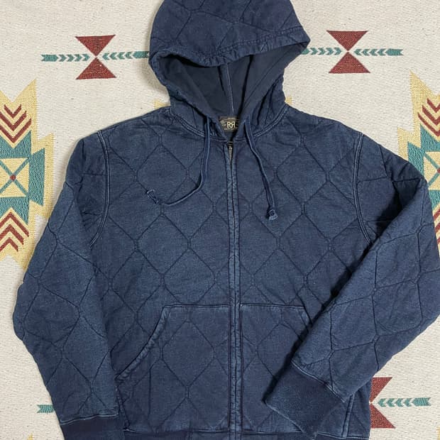 RRL 퀼팅 인디고 집업후드