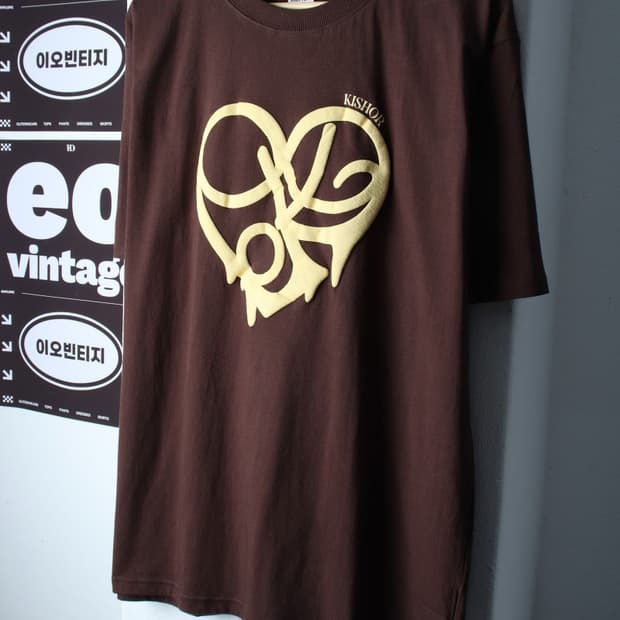(L-XL) 키쇼르 반팔 티셔츠 발포나염 브라운 스트릿-H36909