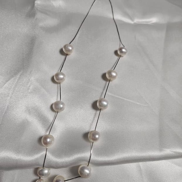 담수진주 실버목걸이