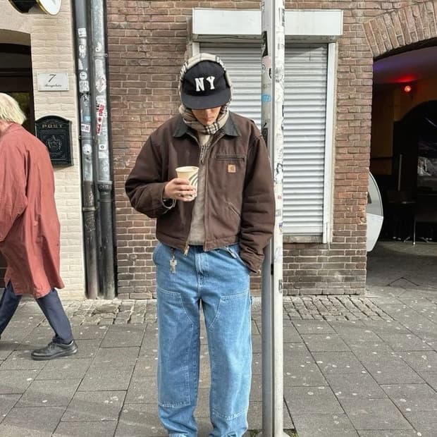 칼하트 Wip 디트로이트 자켓 토바코 블랙 XL