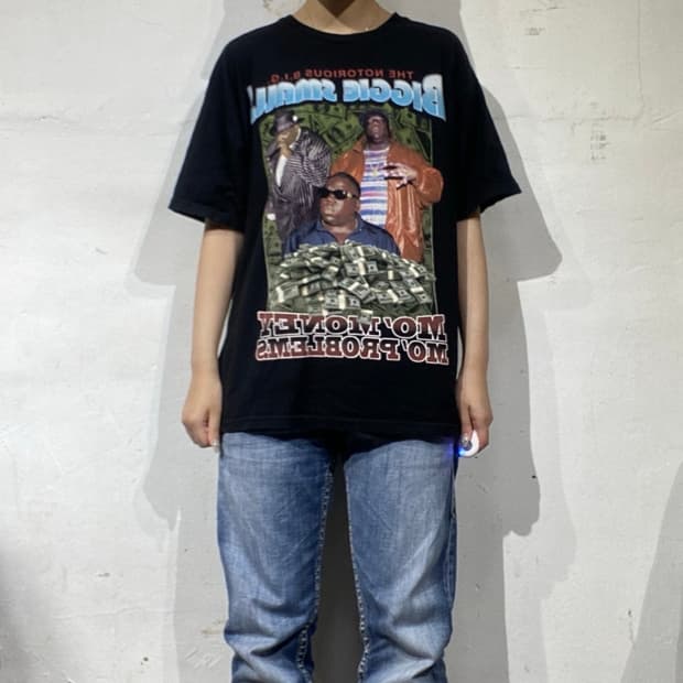 비기 스몰즈 Mo Money Mo Problems 랩 티셔츠 M