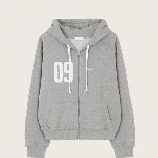 클리시어 클래식 09 넘버링 후드집업 그레이 