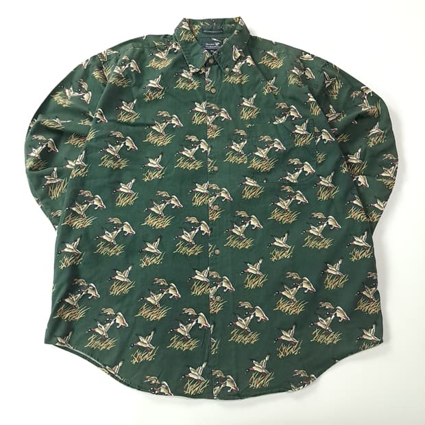 CK213 XL 덕언리미티드 90s 포레스트그린 셔츠 남방