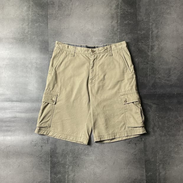 VANHEUSEN 빈티지 베이지 코튼 카고 하프 팬츠 A00764
