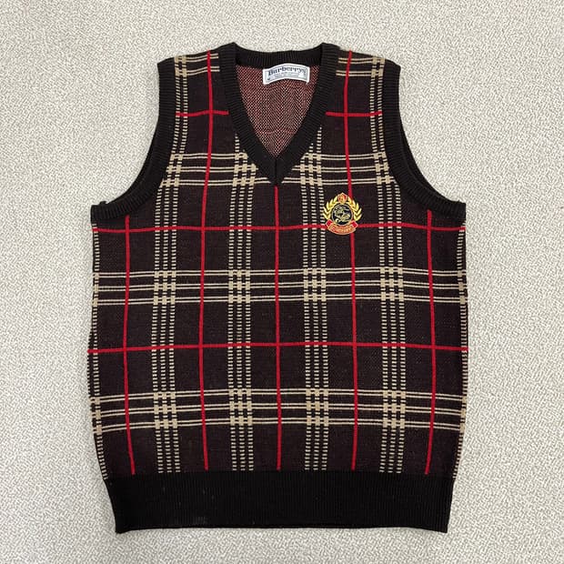 [M] 버버리 빈티지 노바체크 니트 베스트 0102M1