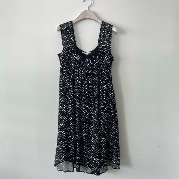maje silver dot silk dress